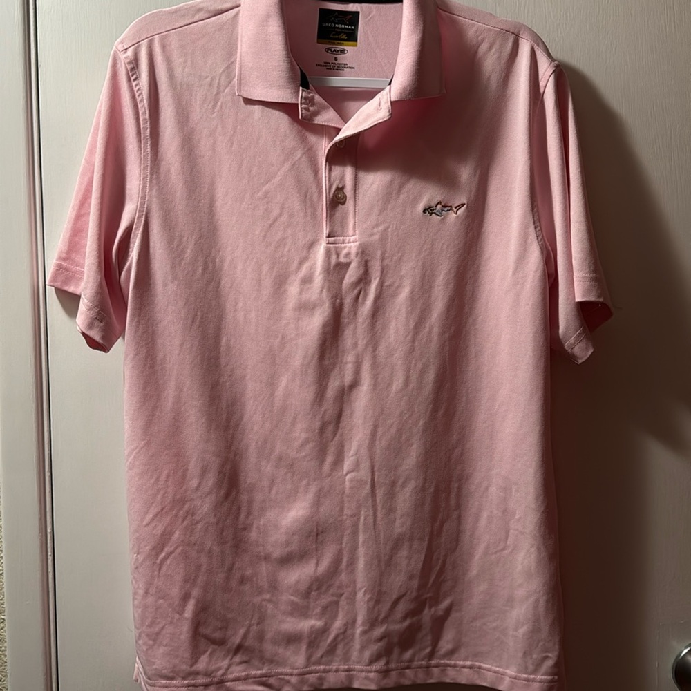 Pink performance men’s polo shirt